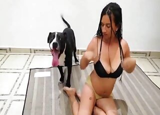 Amazing doggystyle fuck with a brunette beauty