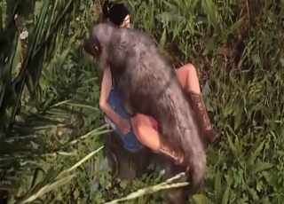 Animated zoophile banging with a true beast