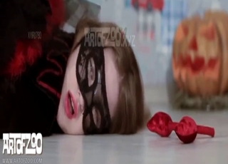 Red boots babe puts dogs to shame with her vag